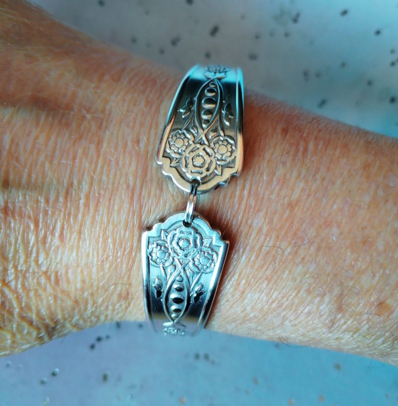 Silver plated vintage spoon handle bracelet.