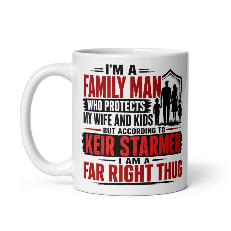 Keir Starmer Political Mug – 11oz White Ceramic Family Man Satire Gift Cup