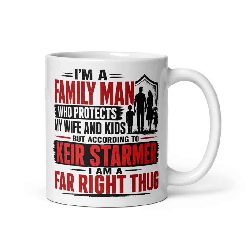 Keir Starmer Political Mug – 11oz White Ceramic Family Man Satire Gift Cup