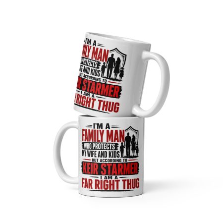 Keir Starmer Political Mug – 11oz White Ceramic Family Man Satire Gift Cup