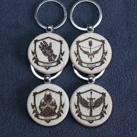 Laser engraved DnD Insignia keyrings/keychains