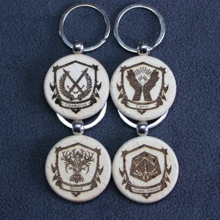 Laser engraved DnD Insignia keyrings/keychains