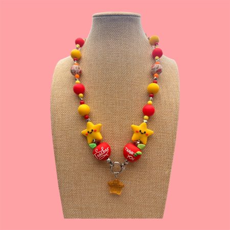 Thank you teacher beaded necklace