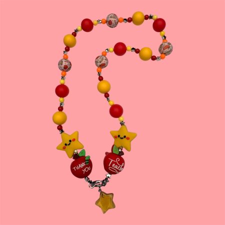 Thank you teacher beaded necklace
