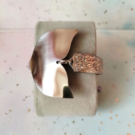Unique stainless steel Mermaid/Whale tail floral spoon bracelet.