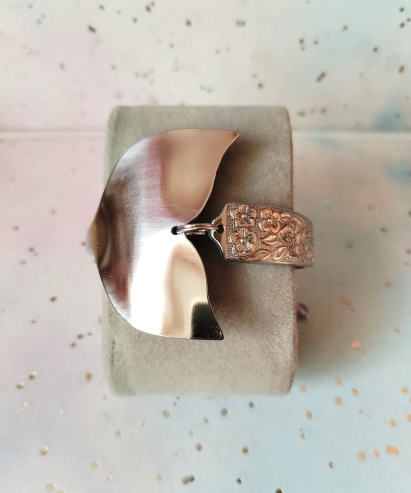 Unique stainless steel Mermaid/Whale tail floral spoon bracelet.