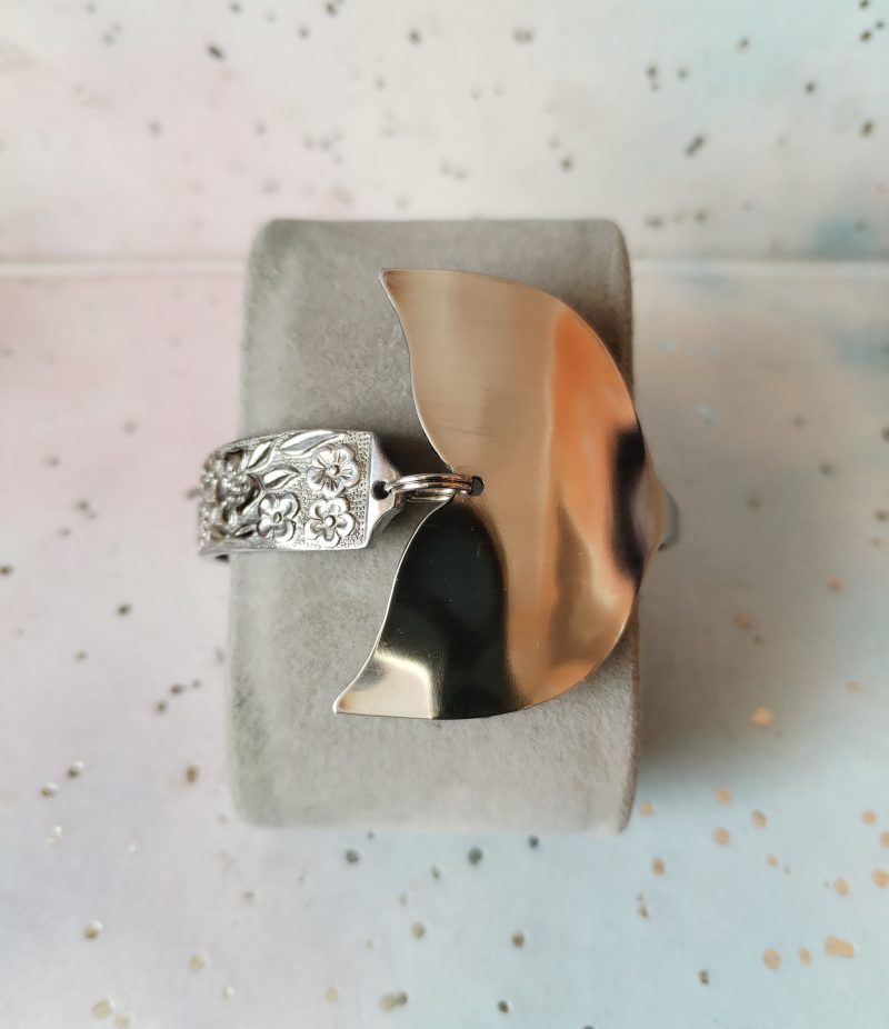 Unique stainless steel Mermaid/Whale tail floral spoon bracelet.
