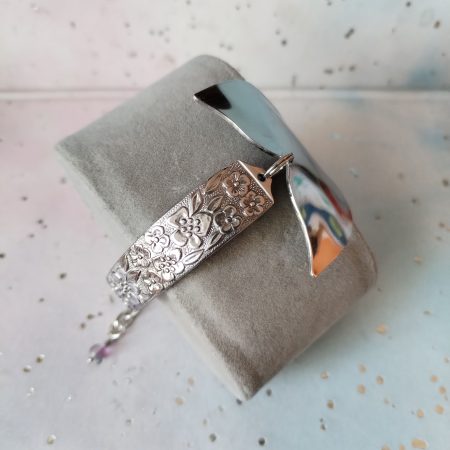 Unique stainless steel Mermaid/Whale tail floral spoon bracelet.