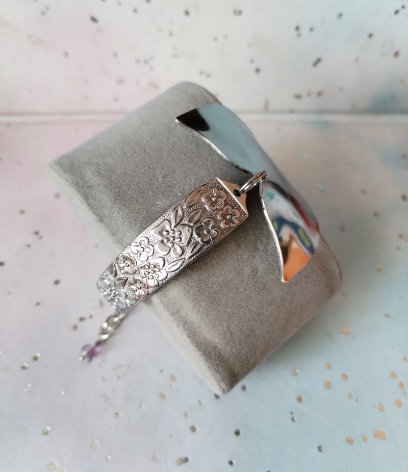 Unique stainless steel Mermaid/Whale tail floral spoon bracelet.