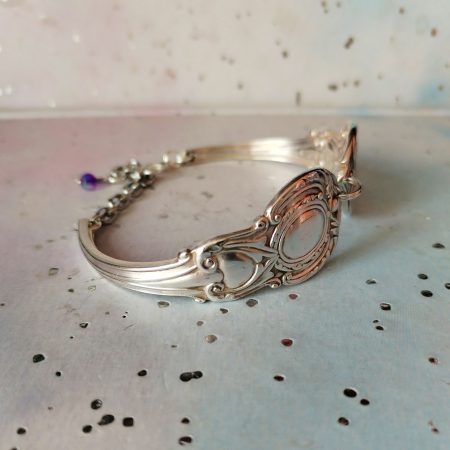 Unique silver plated spoon handle bracelet. Upcycled vintage jewellery.