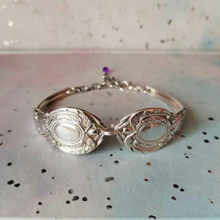 Unique silver plated spoon handle bracelet. Upcycled vintage jewellery.