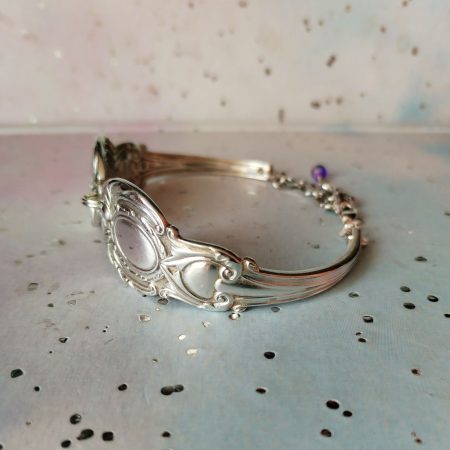 Unique silver plated spoon handle bracelet. Upcycled vintage jewellery.