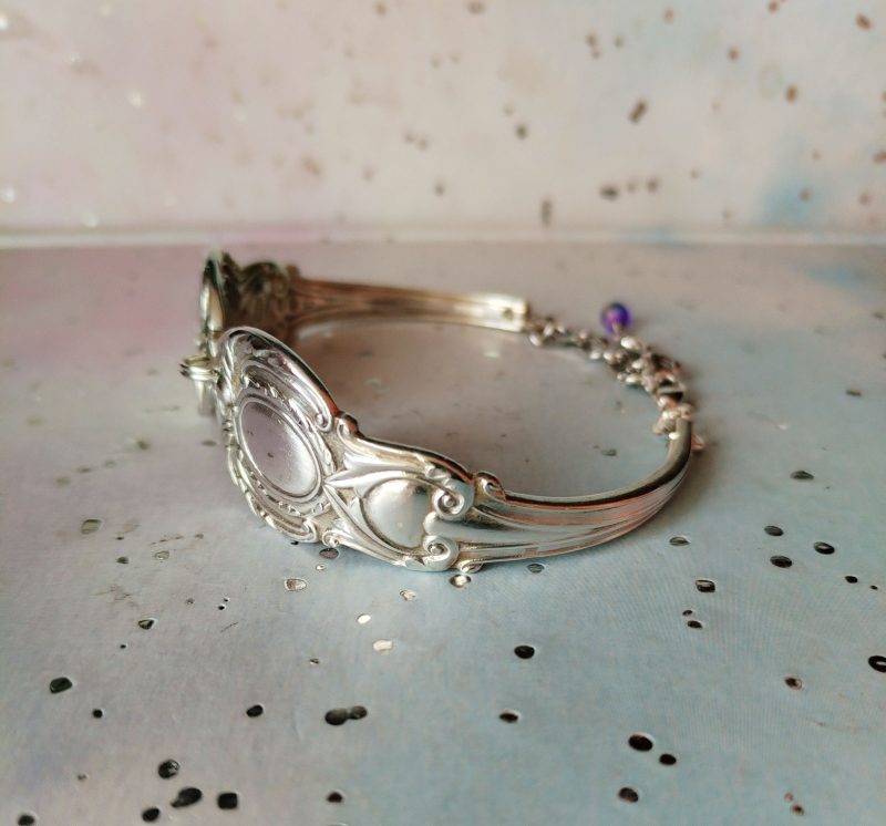Unique silver plated spoon handle bracelet. Upcycled vintage jewellery.