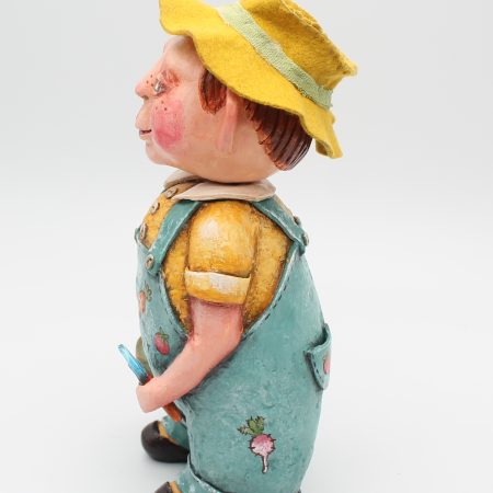 Handmade Alfie the Gardener Art Doll in Vintage Style, 24cm Tall