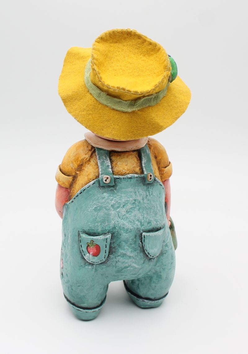Handmade Alfie the Gardener Art Doll in Vintage Style, 24cm Tall