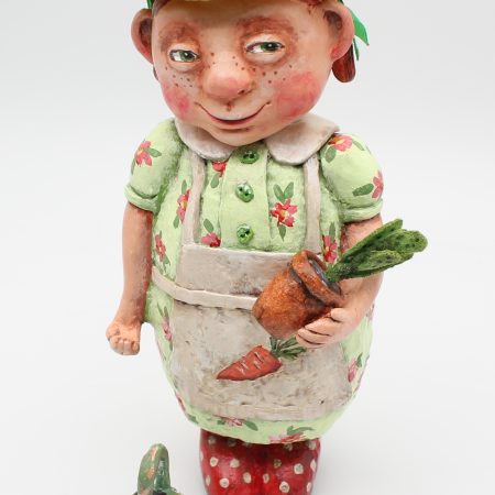 Handmade Paper Clay Art Doll Agnes, 23cm Tall with Movable Head