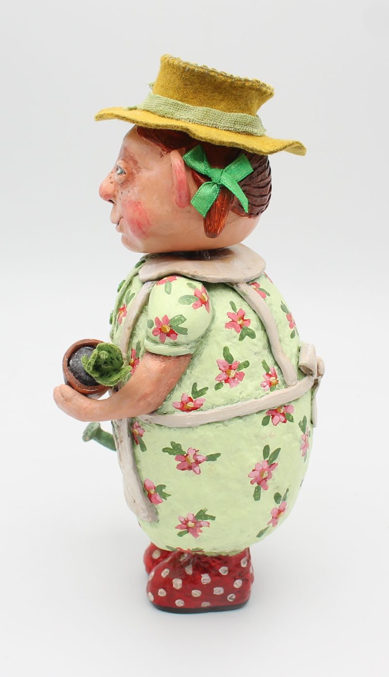 Handmade Paper Clay Art Doll Agnes, 23cm Tall with Movable Head