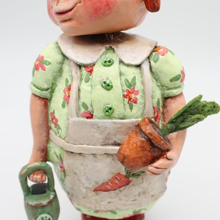 Handmade Paper Clay Art Doll Agnes, 23cm Tall with Movable Head