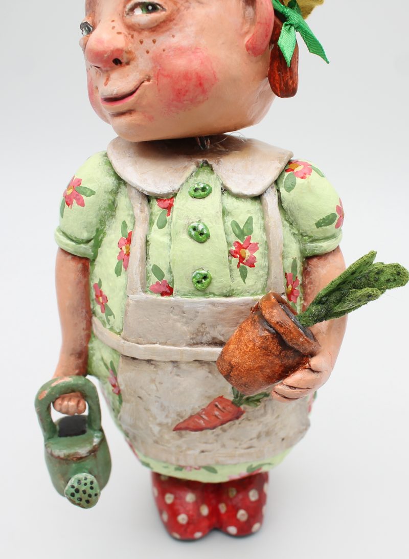 Handmade Paper Clay Art Doll Agnes, 23cm Tall with Movable Head