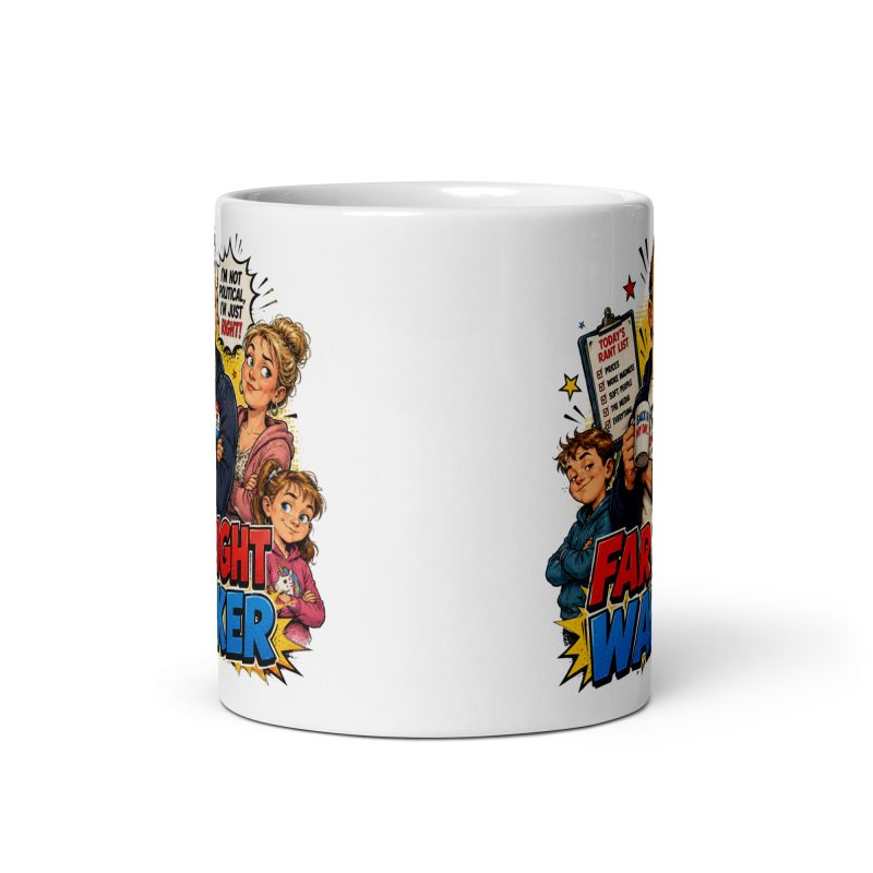 Funny Far Right Wanker Mug – 11oz White Ceramic Political Satire Gift