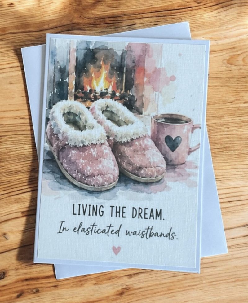 Set of Four Funny Watercolour Style Greeting Cards | Cosy Adult Humour Cards | Contemporary Lifestyle Cards | Blank Inside
