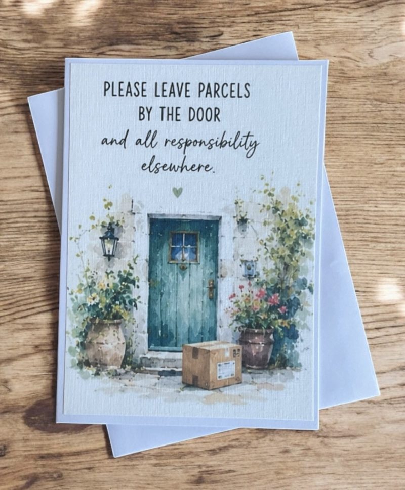 Set of Four Funny Watercolour Style Greeting Cards | Cosy Adult Humour Cards | Contemporary Lifestyle Cards | Blank Inside