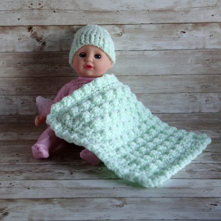 Doll Blanket and Hat, 7 Colour Options