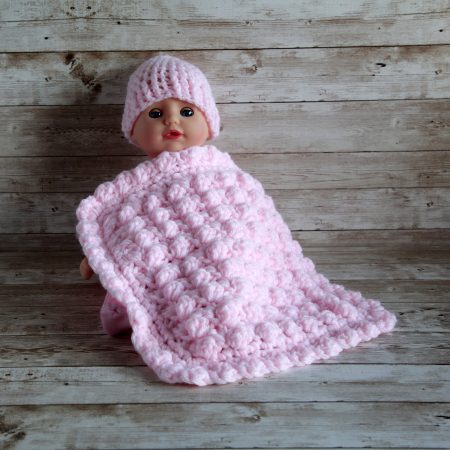 Doll Blanket and Hat, 7 Colour Options