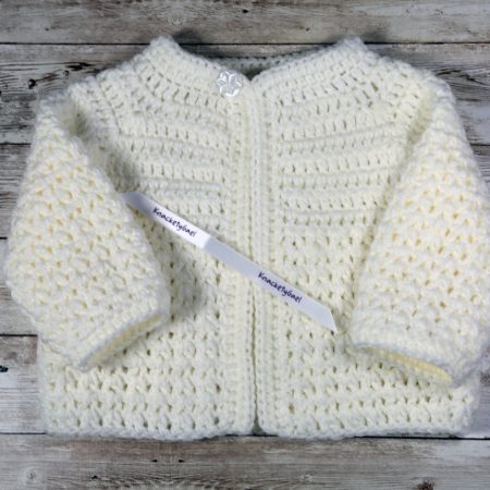 Handmade Crochet Newborn Cardigan, Colour Choices