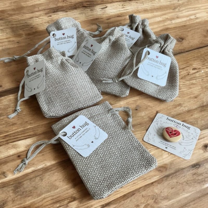 Button Hug Gift Bag. Pocket Hug Gift. Exams Gift. Stress Relief Token.