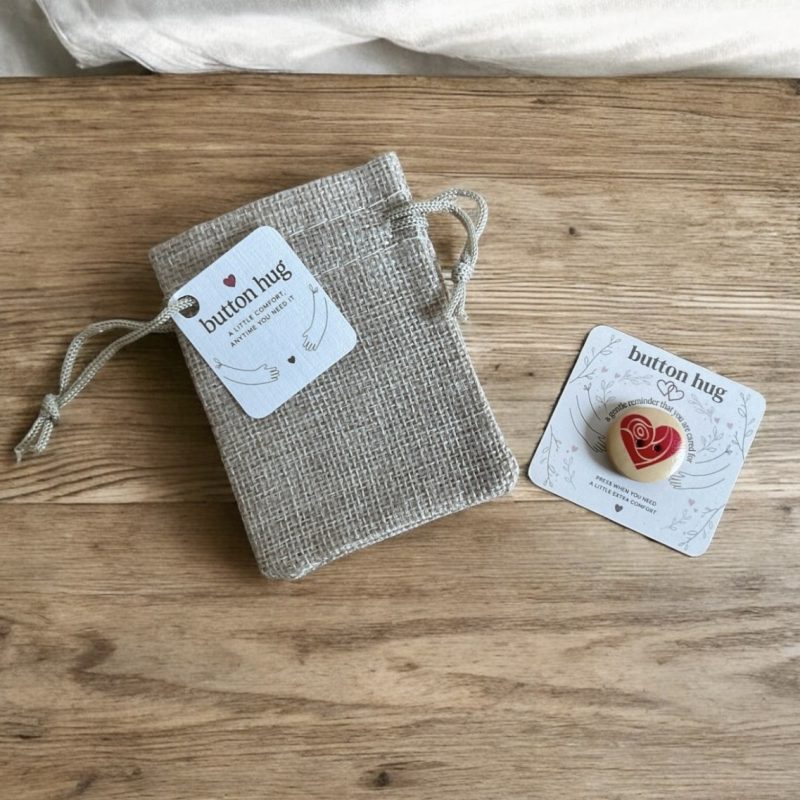 Button Hug Gift Bag. Pocket Hug Gift. Exams Gift. Stress Relief Token.