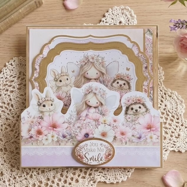 Luxury Stepper Card for Someone Special. Floral Fairy Keepsake Card