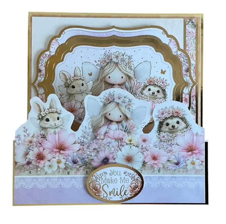 Luxury Stepper Card for Someone Special. Floral Fairy Keepsake Card