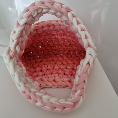 Crochet handbag in Pink Ombre with detachable tassle keyring