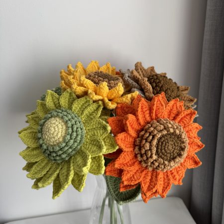Crochet sunflower colorful sunflowers home decor gifts