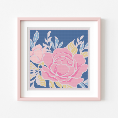 Rose Bloom Bouquet ~ Modern Cross Stitch Pattern PDF