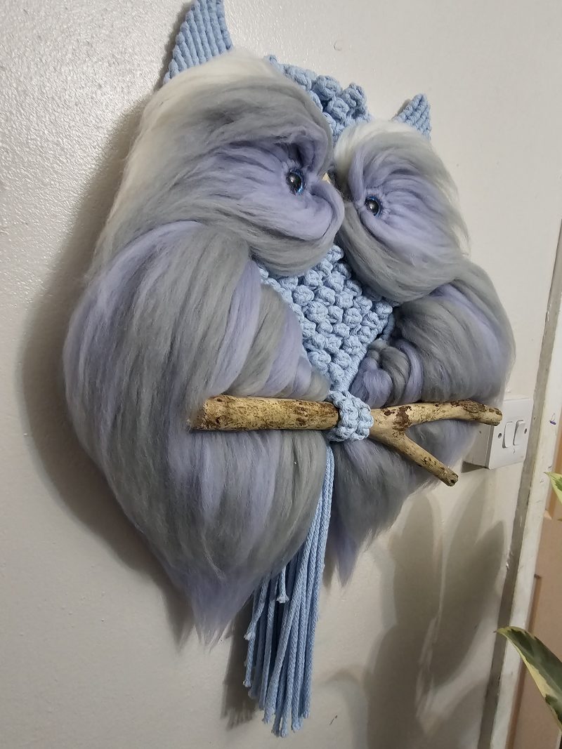 Macrame owl wall decor
