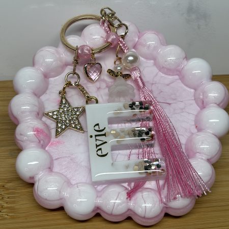 Bubble Trinket Tray Set - White and Pink