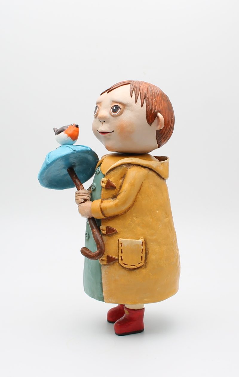 Handmade Rowan Softweather Art Doll, 26 cm Tall, Rainy Spring Friends