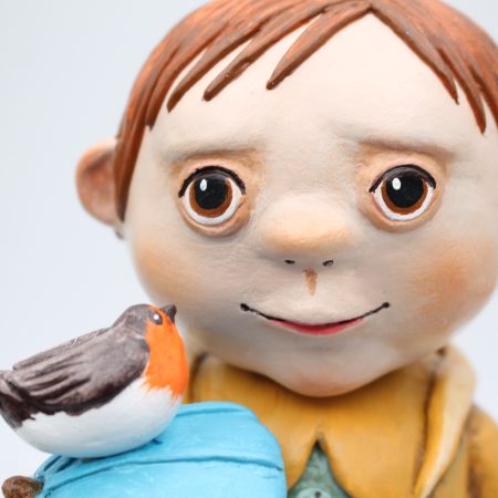 Handmade Rowan Softweather Art Doll, 26 cm Tall, Rainy Spring Friends