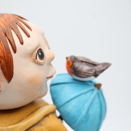Handmade Rowan Softweather Art Doll, 26 cm Tall, Rainy Spring Friends