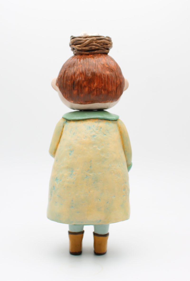 Oliver Puddlewick Handmade Art Doll with Blue Umbrella, 27cm Tall