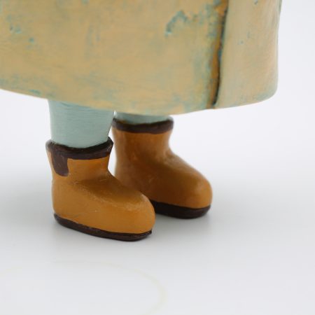 Oliver Puddlewick Handmade Art Doll with Blue Umbrella, 27cm Tall