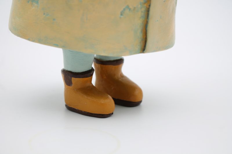 Oliver Puddlewick Handmade Art Doll with Blue Umbrella, 27cm Tall