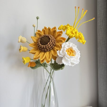 Flower bouquet crochet sunflower flower bouquet home decor gift graduation gift