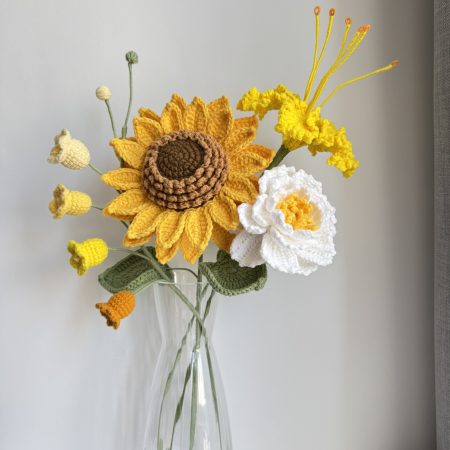 Flower bouquet crochet sunflower flower bouquet home decor gift graduation gift
