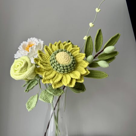 Flower bouquet crochet sunflower flower bouquet home decor gift graduation gift