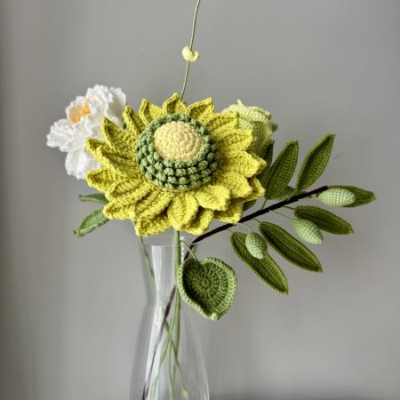 Flower bouquet crochet sunflower flower bouquet home decor gift graduation gift