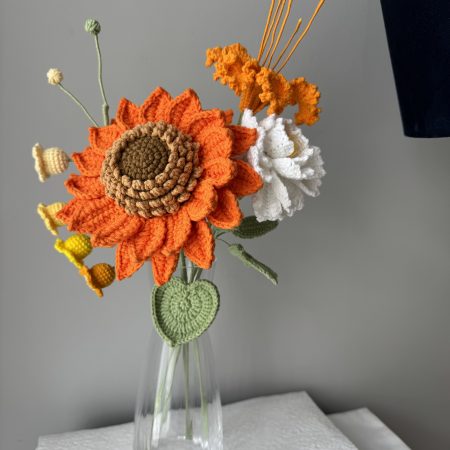 Flower bouquet crochet sunflower flower bouquet home decor gift graduation gift