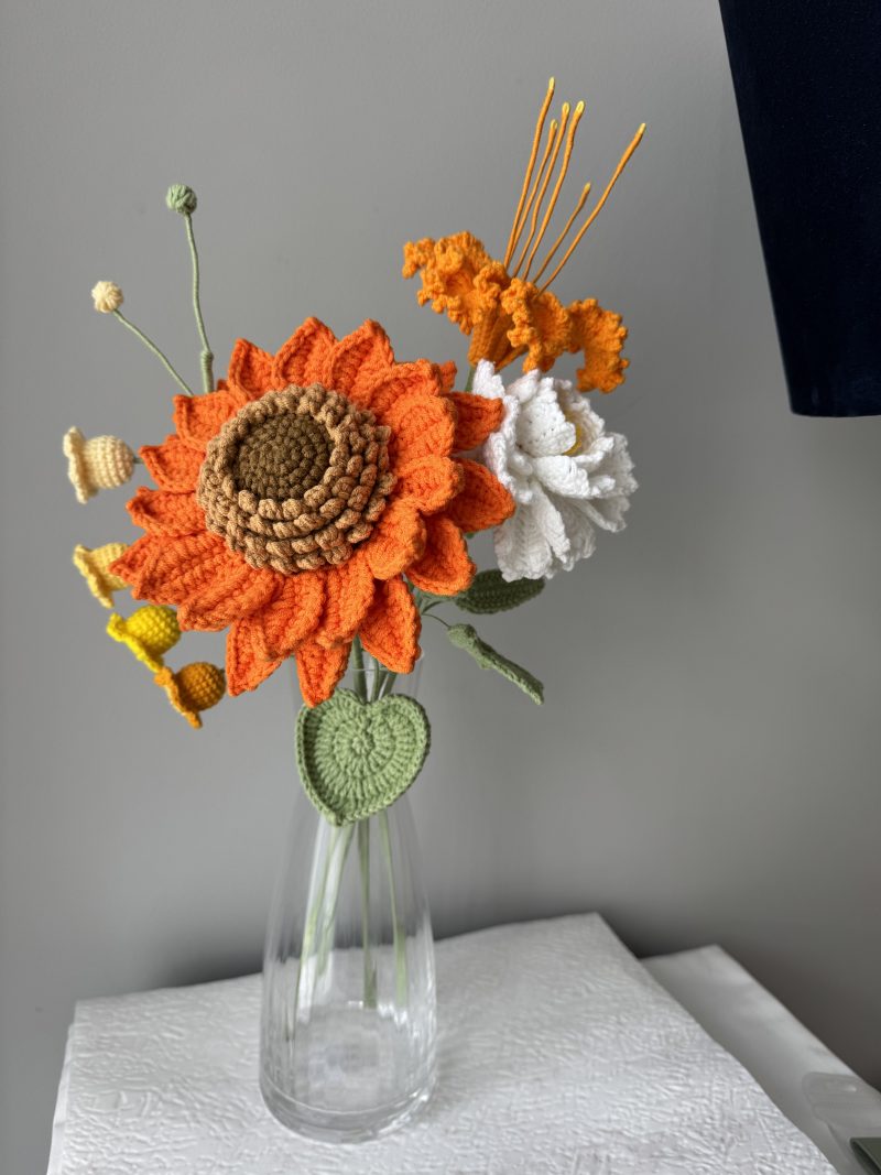 Flower bouquet crochet sunflower flower bouquet home decor gift graduation gift